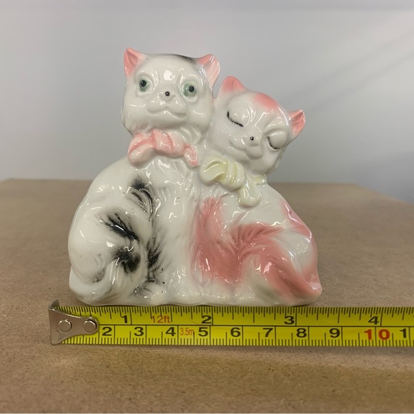 Vintage Hand Painted Ceramic Cat Couple Figurine - Picture 5 of 6